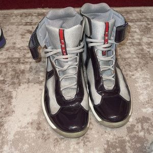 Mens navy Prada sneakers